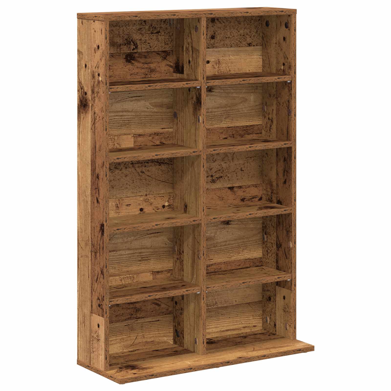 vidaXL CD Cabinet 2 pcs Old Wood 65 x 23.5 x 97.5 cm Engineered Wood 4
