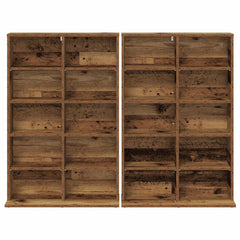 vidaXL CD Cabinet 2 pcs Old Wood 65 x 23.5 x 97.5 cm Engineered Wood 6