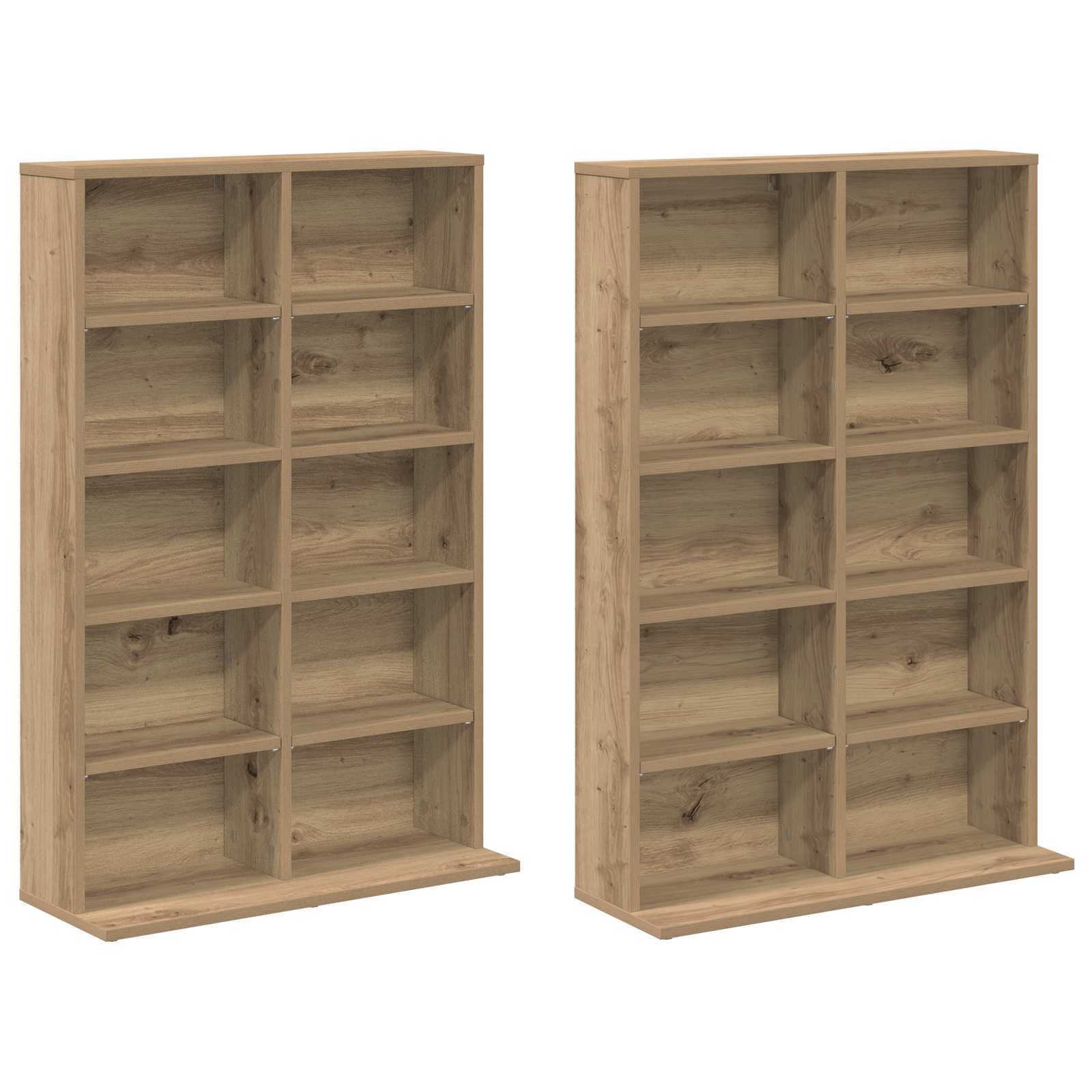 vidaXL CD Cabinet 2 pcs Artisan Oak 65 x 23.5 x 97.5 cm 5