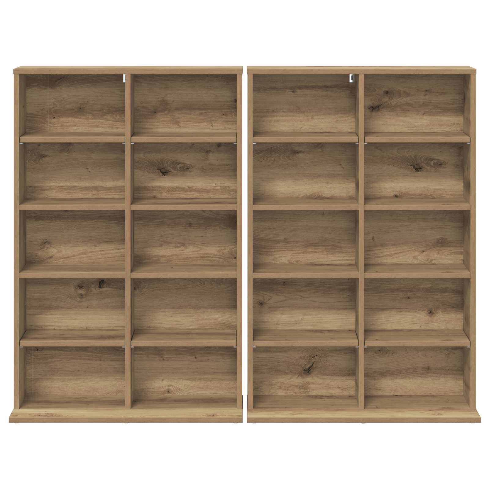 vidaXL CD Cabinet 2 pcs Artisan Oak 65 x 23.5 x 97.5 cm 6