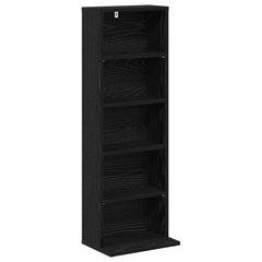 vidaXL CD Cabinet Black Oak 33 x 23.5 x 97.5 cm Engineered Wood 2