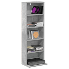 vidaXL CD Cabinet Concrete Grey 33 x 23.5 x 97.5 cm Engineered Wood 3