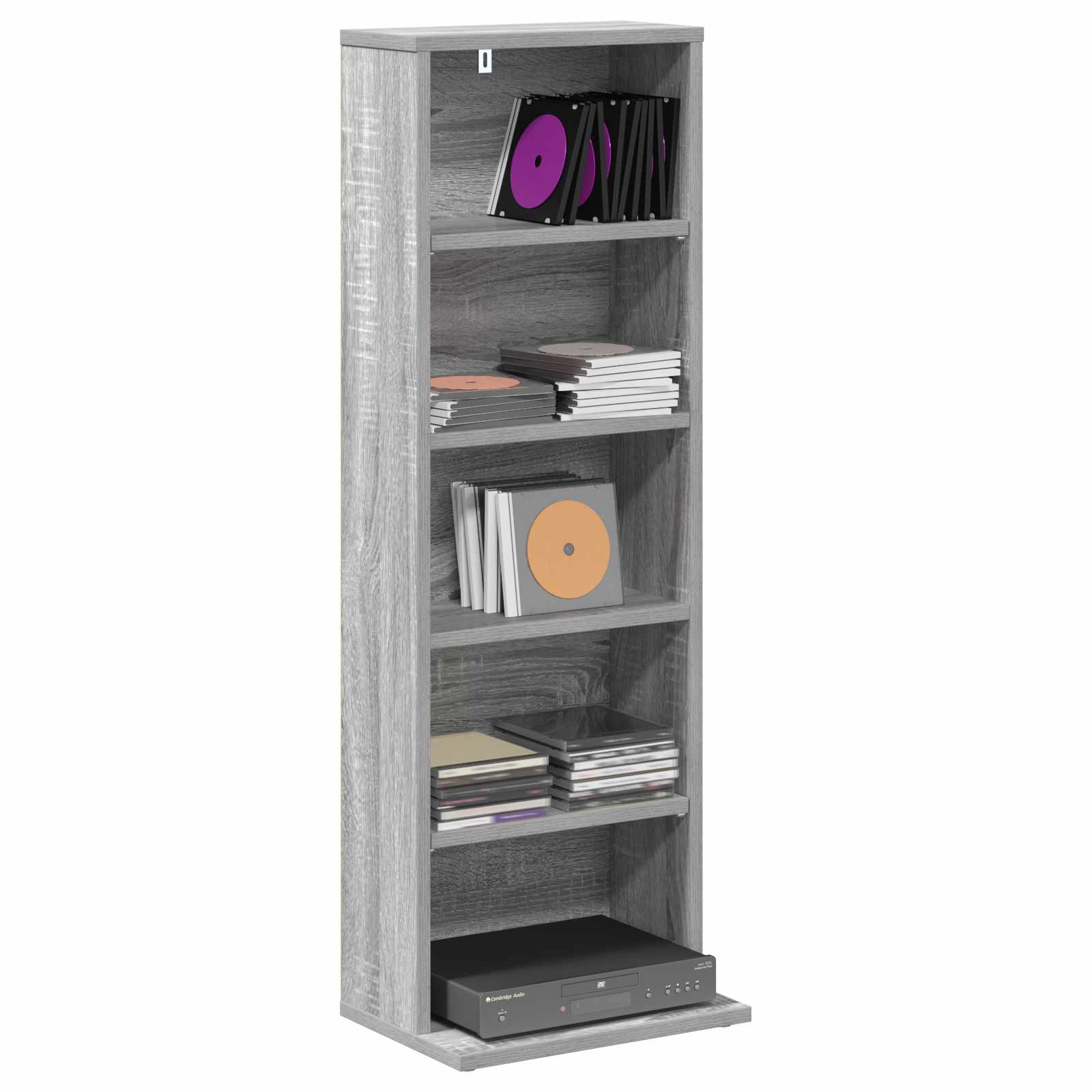 vidaXL CD Cabinet Grey Sonoma 33 x 23.5 x 97.5 cm Engineered Wood 3