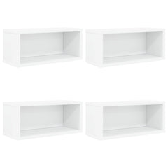 vidaXL CD Storage Rack 4 pcs White 40 x 17 x 17 cm Engineered Wood 2