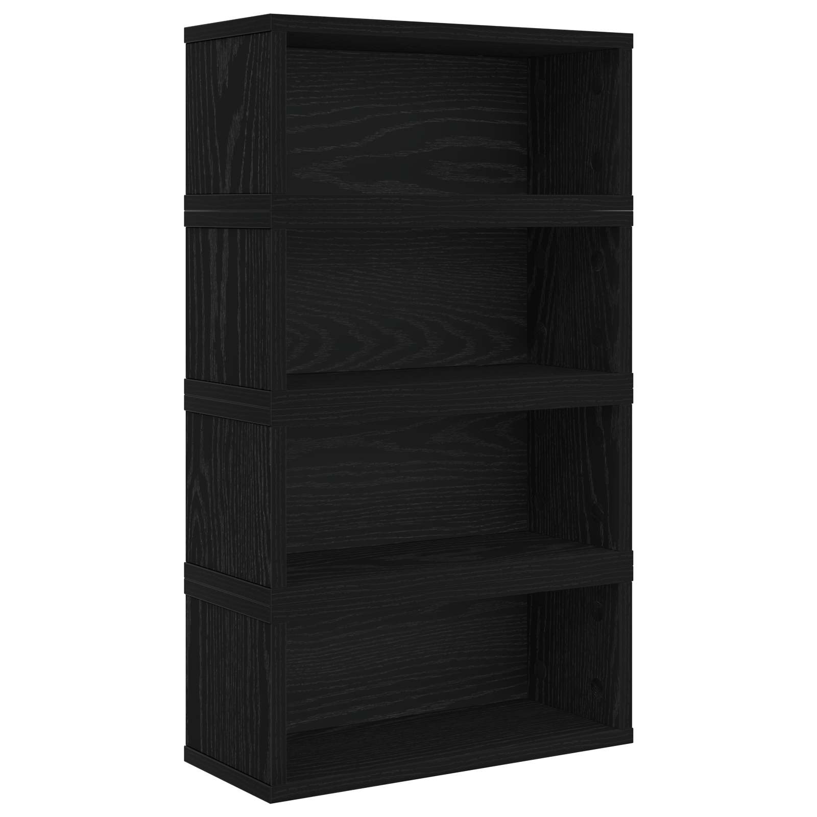 vidaXL CD Storage Rack 4 pcs Black Oak 40 x 17 x 17 cm Engineered Wood 4