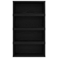 vidaXL CD Storage Rack 4 pcs Black Oak 40 x 17 x 17 cm Engineered Wood 5