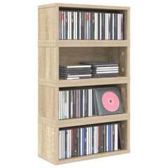 vidaXL CD Storage Rack 4 pcs Sonoma Oak 40 x 17 x 17 cm 3
