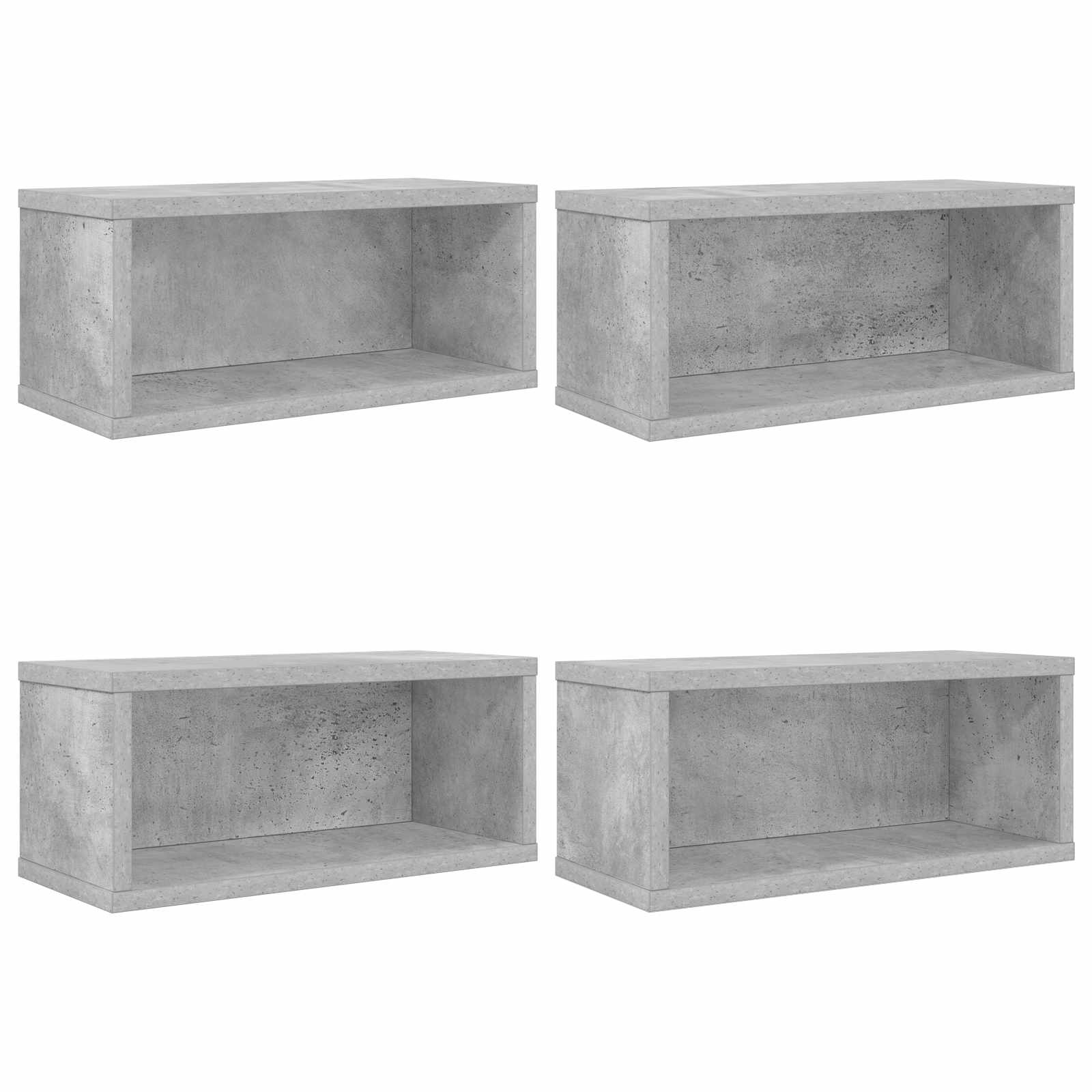 vidaXL CD Storage Rack 4 pcs Concrete Grey 40 x 17 x 17 cm 2