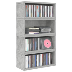vidaXL CD Storage Rack 4 pcs Concrete Grey 40 x 17 x 17 cm 3
