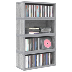 vidaXL CD Storage Rack 4 pcs Grey Sonoma 40 x 17 x 17 cm 3