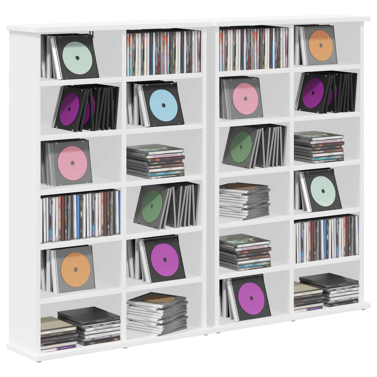CD Cabinet 2 pcs White Engineered Wood, image 3