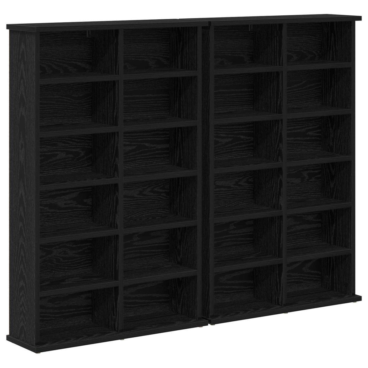 CD Cabinet 2 pcs Black Oak Engineered Wood, image 2