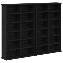 CD Cabinet 2 pcs Black Oak Engineered Wood, image 2