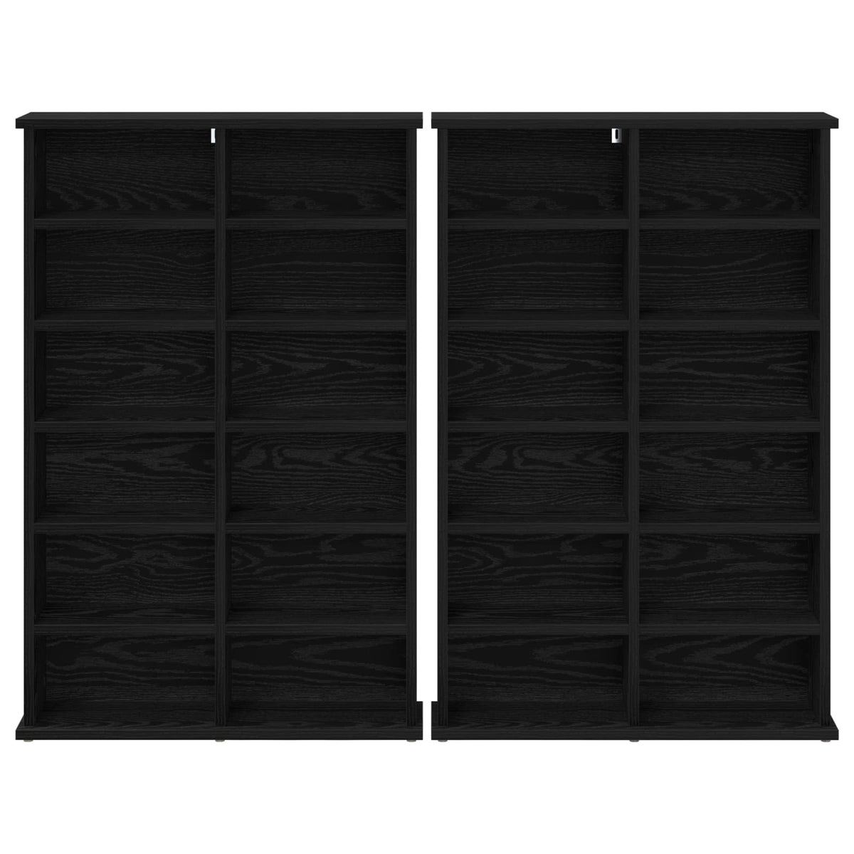 CD Cabinet 2 pcs Black Oak Engineered Wood, image 6