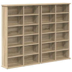 vidaXL CD Cabinet 2 pcs Sonoma Oak 60 x 17 x 92 cm Engineered Wood 2