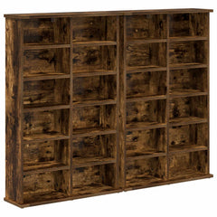 vidaXL CD Cabinet 2 pcs Smoked Oak 60 x 17 x 92 cm Engineered Wood 2