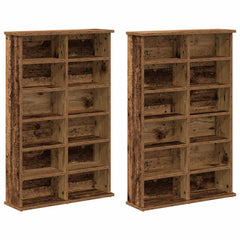 vidaXL CD Cabinet 2 pcs Old Wood 60 x 17 x 92 cm Engineered Wood 5