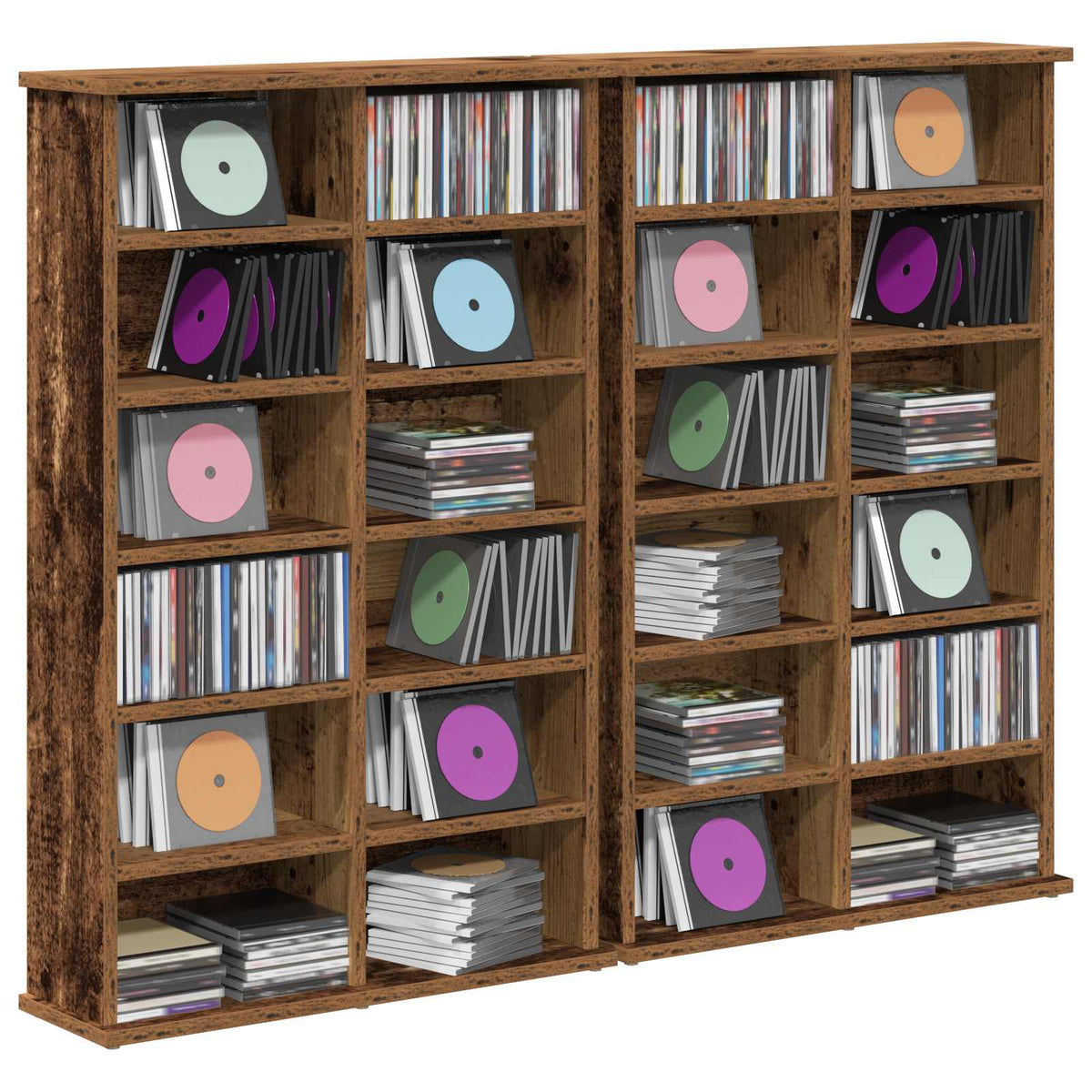 CD Cabinet Engineered Wood 60 x 17 x 92 cm Old wood