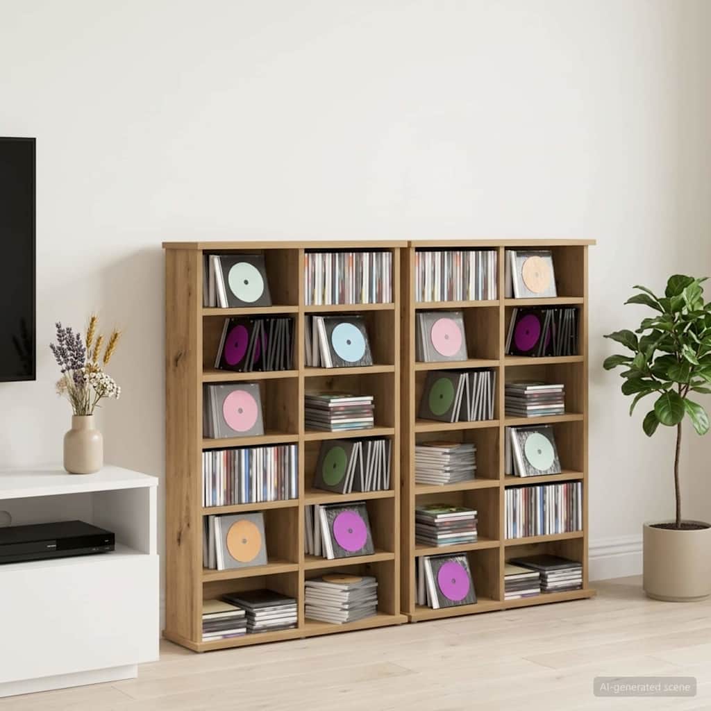 CD Cabinet Engineered Wood 60 x 17 x 92 cm Artisan oak