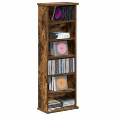 vidaXL CD Cabinet Smoked Oak 32 x 17 x 92 cm Engineered Wood 3