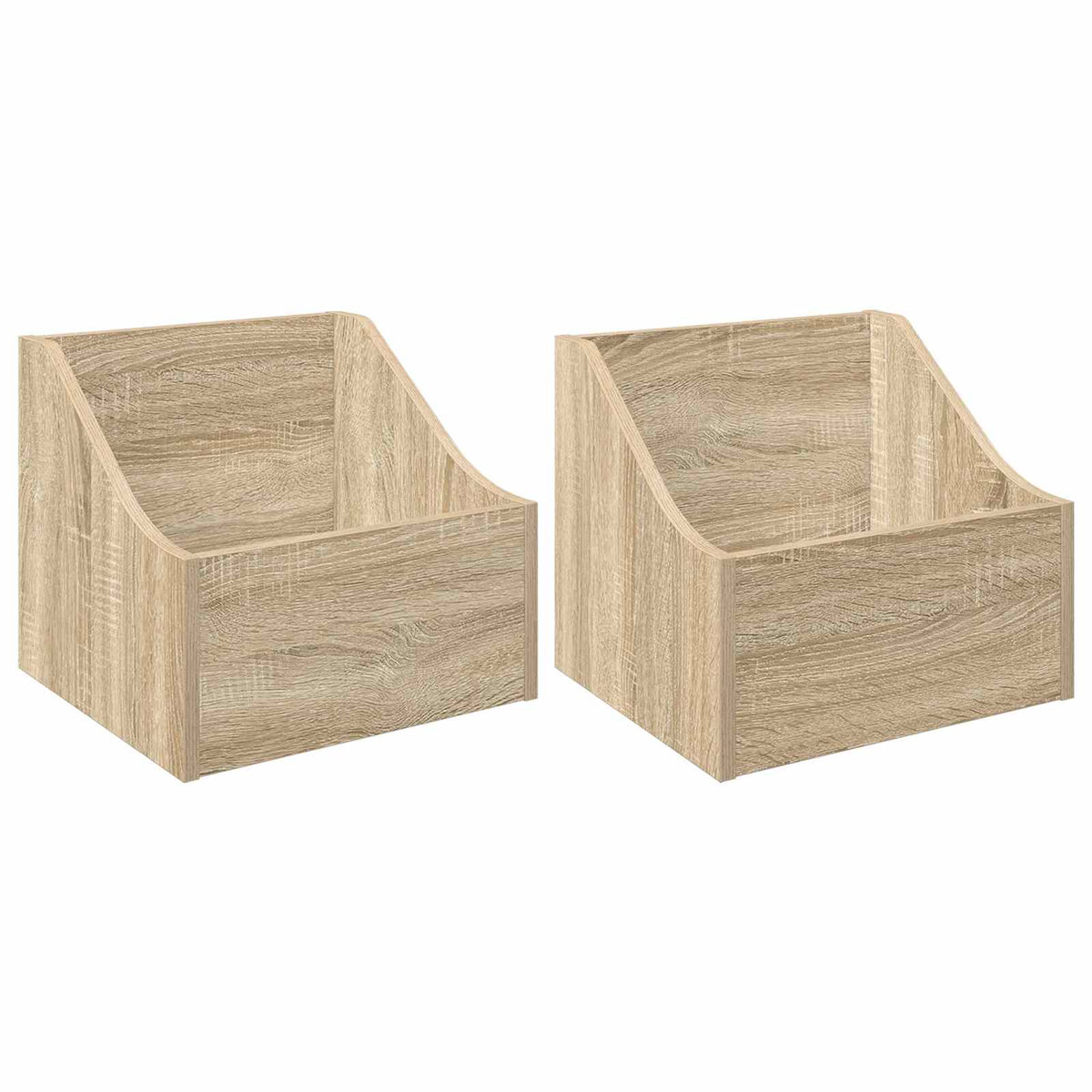 LP Record Box Engineered Wood 2 Depth 33 cm Sonoma oak