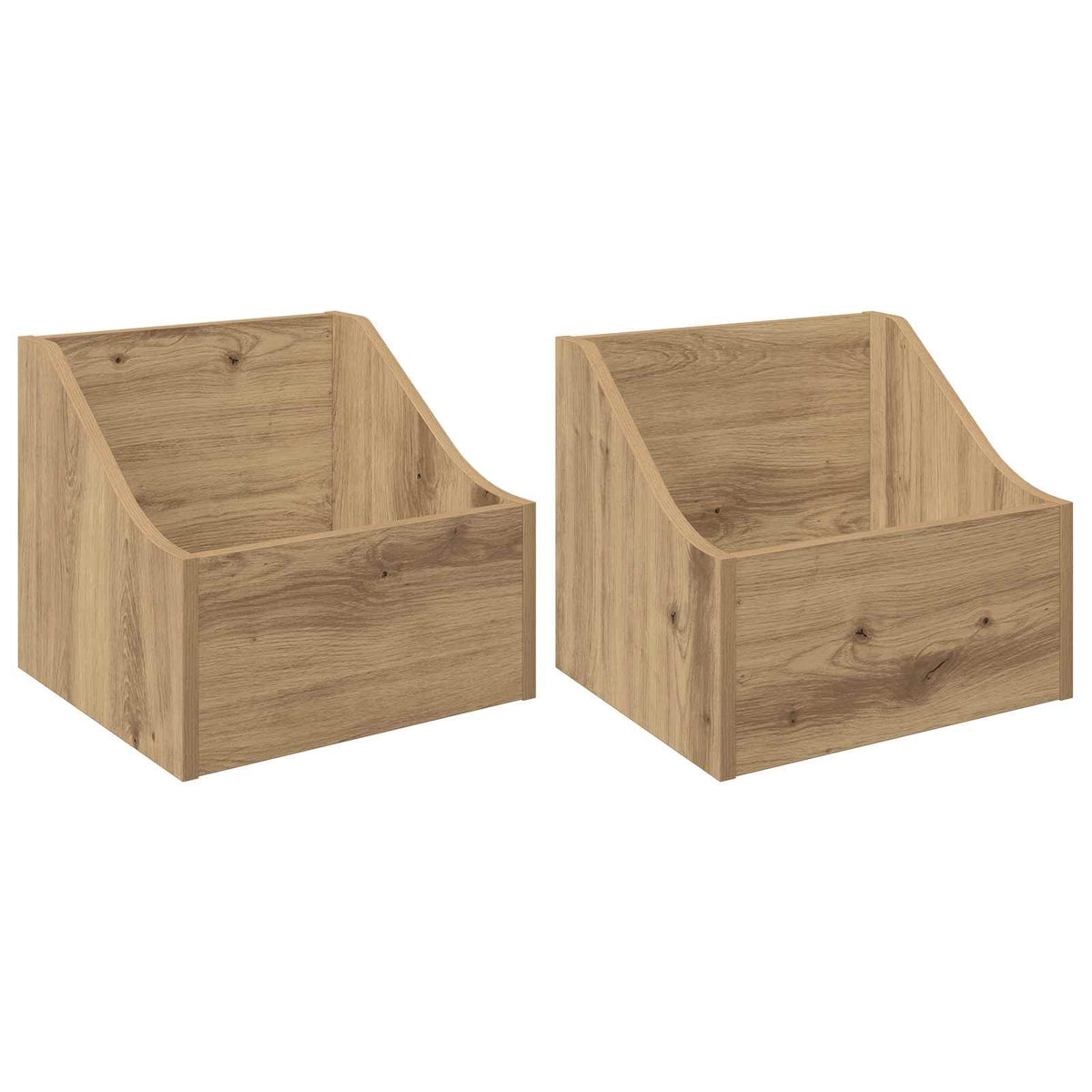 vidaXL LP Record Box 2 pcs Artisan Oak 37 x 33 x 32 cm Engineered Wood 2