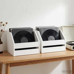 Vinyl Album Box 38 x 30 x 29 cm Engineered Wood White