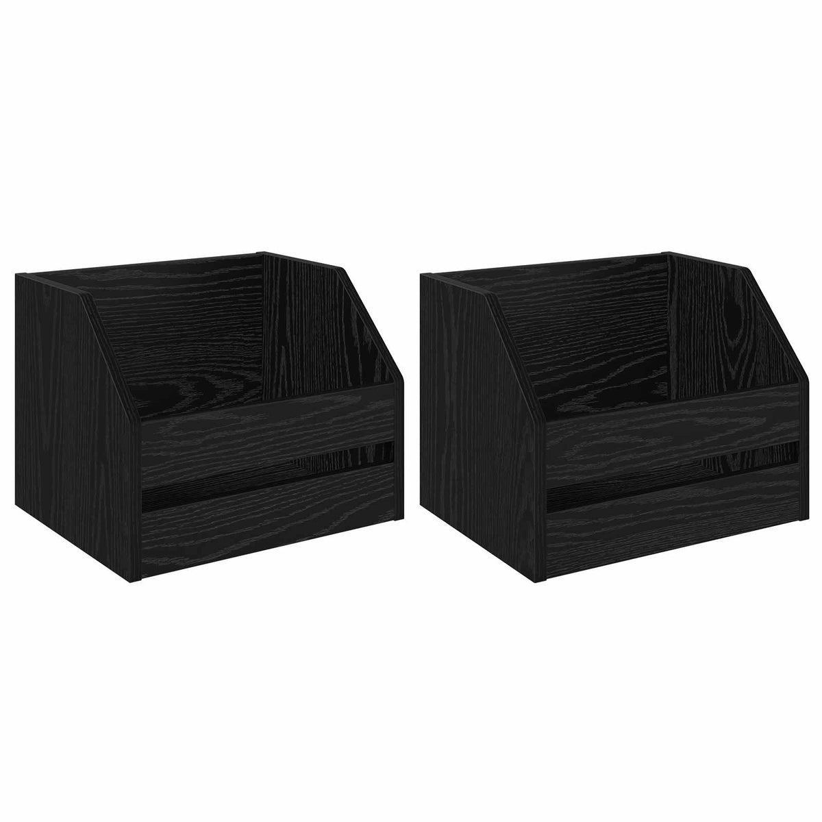 Vinyl Album Box 38 x 30 x 29 cm Engineered Wood Black oak