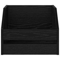 vidaXL Vinyl Album Box 2 pcs Black Oak 38 x 30 x 29 cm Engineered Wood 5