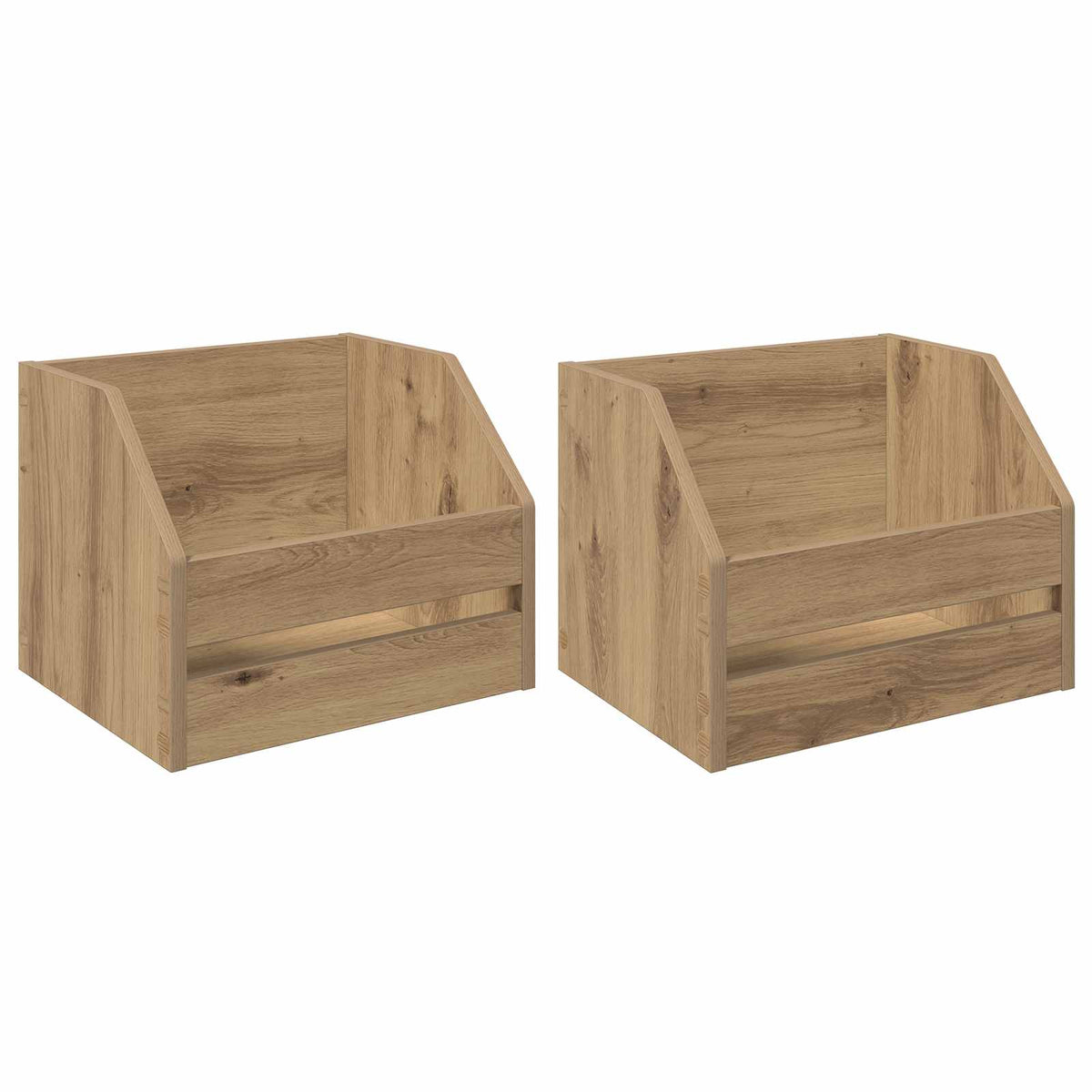 Vinyl Album Box 38 x 30 x 29 cm Engineered Wood Artisan oak
