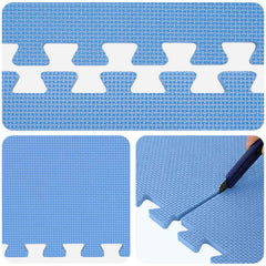 vidaXL Pool Ground Mat 16 pcs Ø 235 cm Round EVA Foam Blue 6