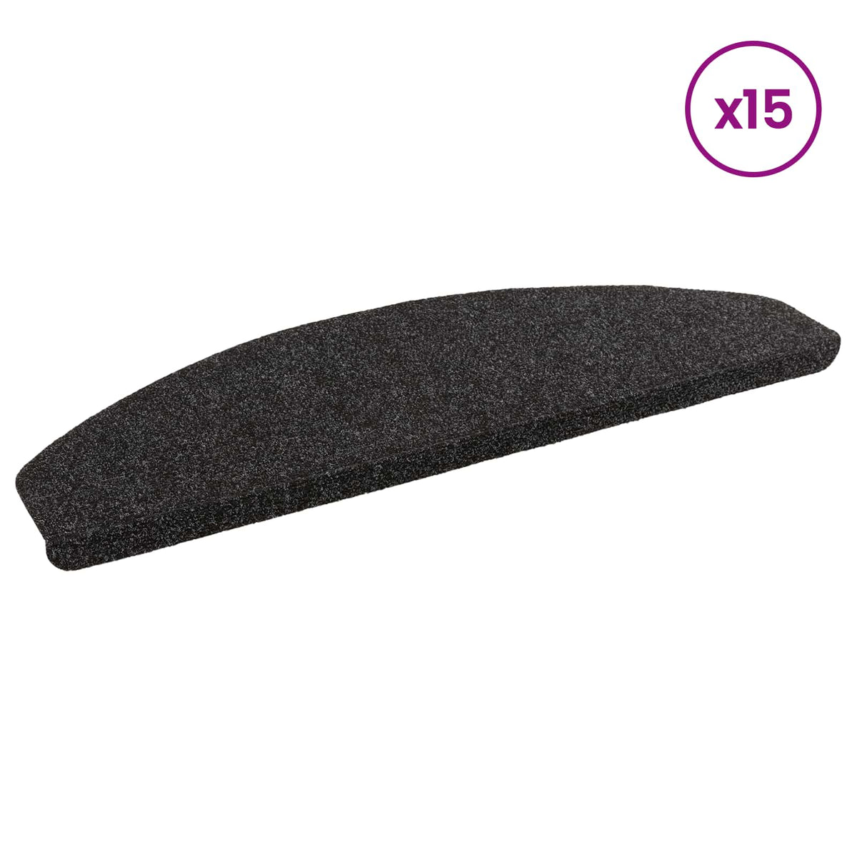 Self-adhesive Stair Mats 15 pcs 80 x 24.5 x 3.5 cm Black