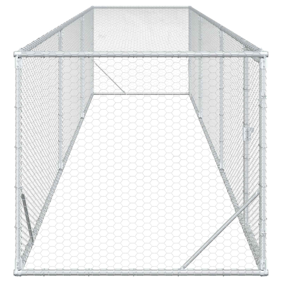 vidaXL Chicken Yard Silver 500 x 100 x 100 cm Galvanised Steel 4