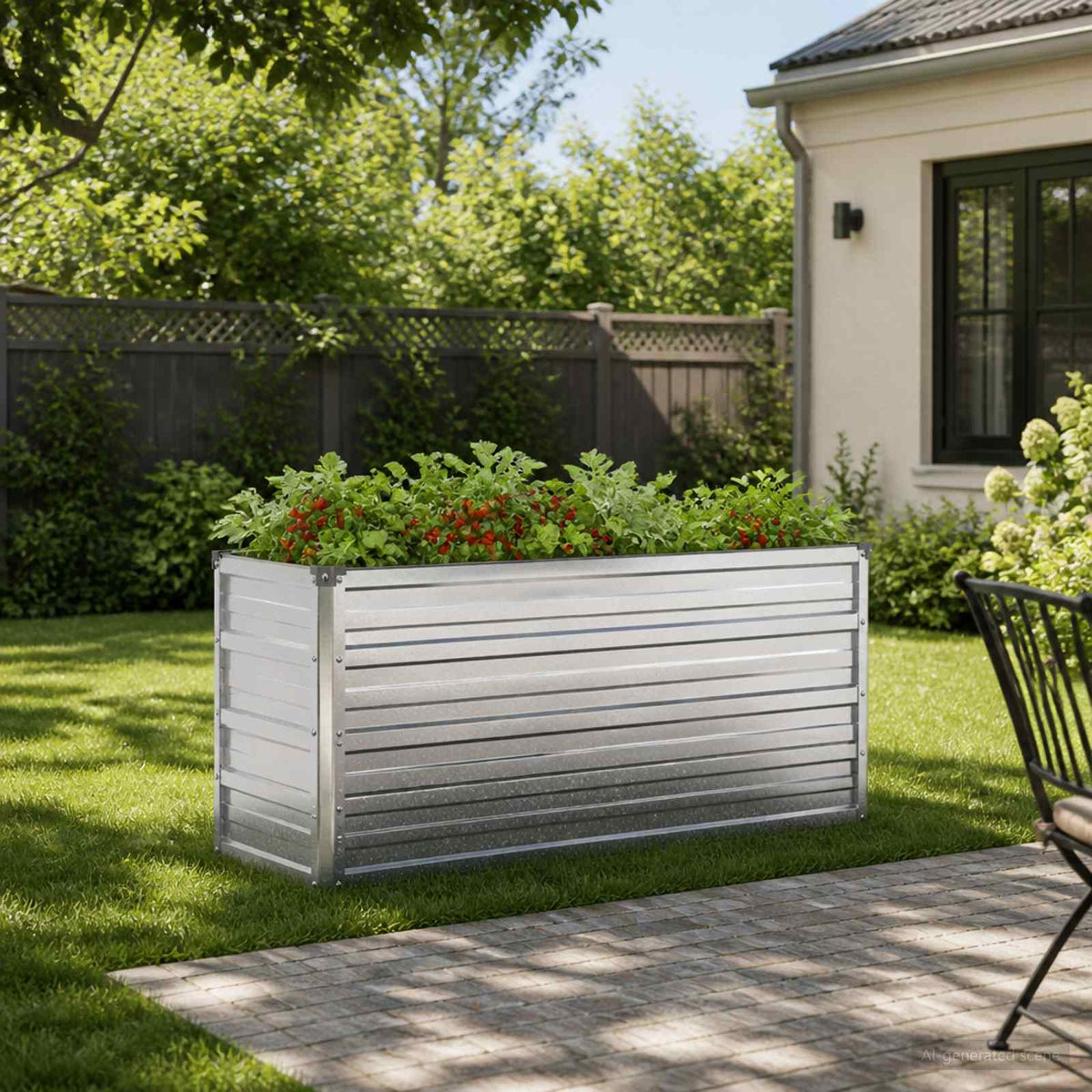 vidaXL Raised Garden Bed Galvanised Silver 100 x 40 x 55 cm 1