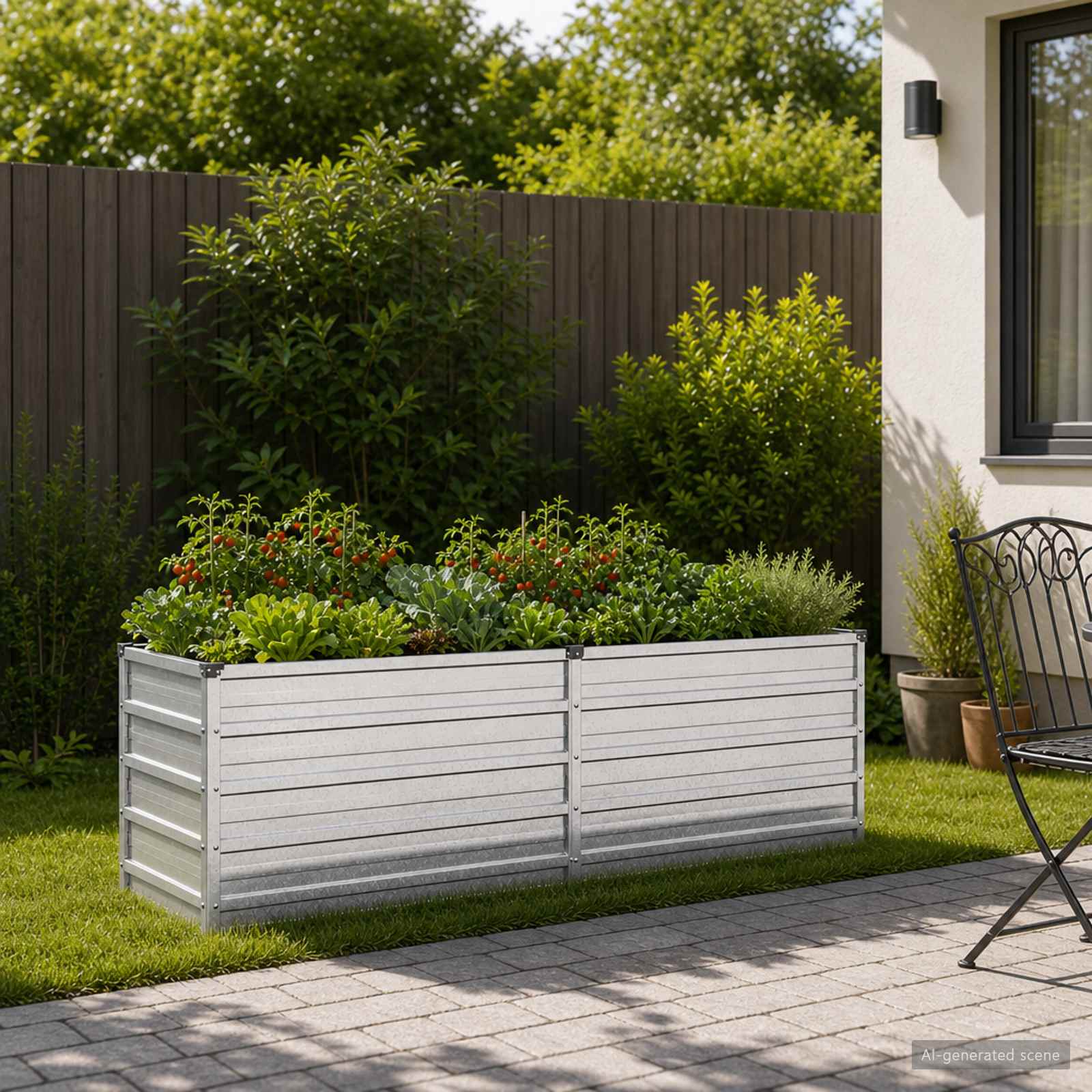 vidaXL Raised Garden Bed Silver 160 x 40 x 55 cm galvanized 1