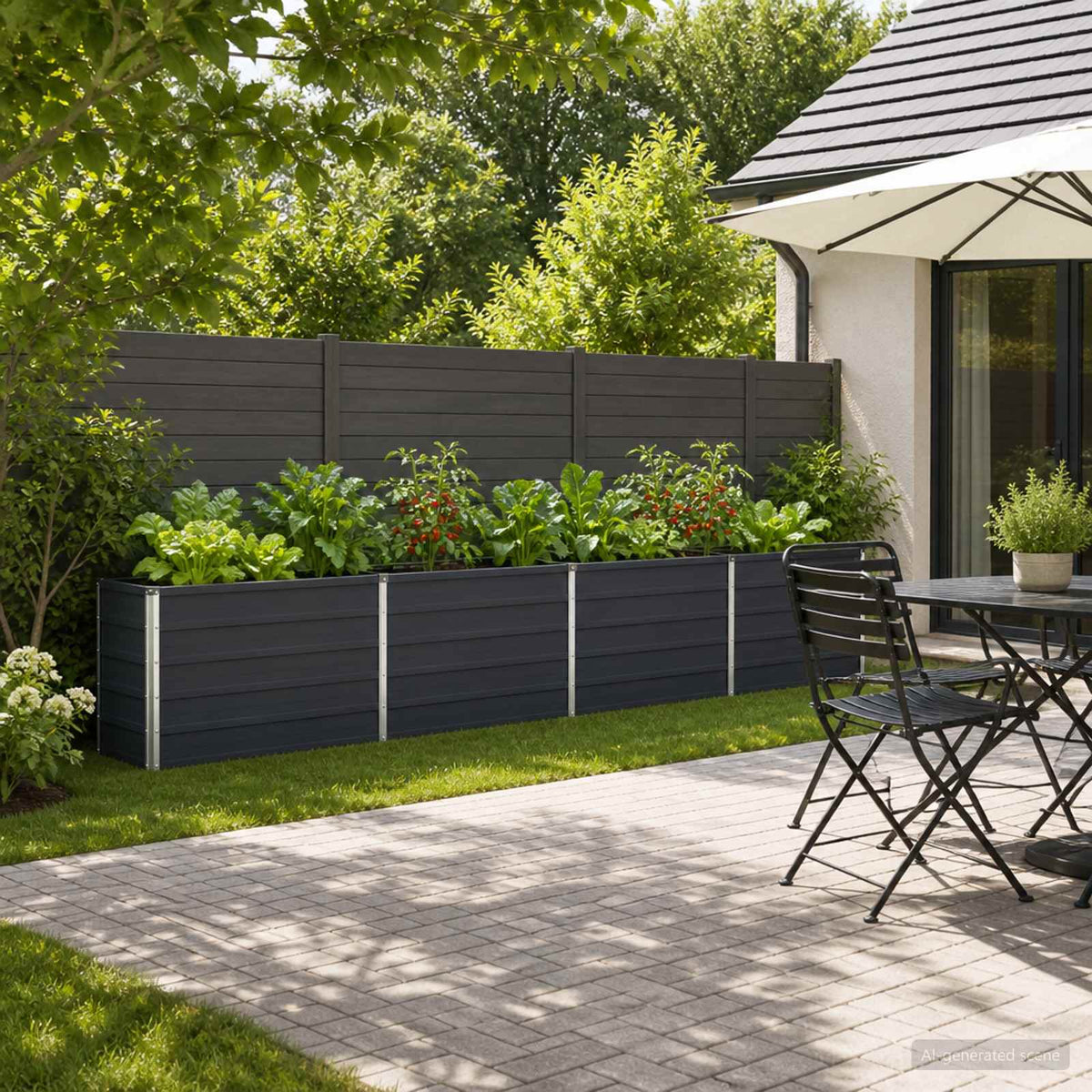Raised Garden Bed 321 x 40 x 55 cm Galvanised Steel Anthracite