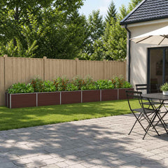 Raised Garden Bed 600 x 40 x 55 cm Galvanised Steel Brown