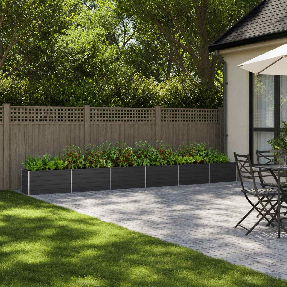 Raised Garden Bed 600 x 40 x 55 cm Galvanised Steel Anthracite