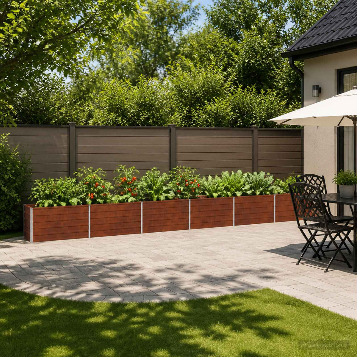 Raised Garden Bed 600 x 40 x 55 cm Galvanised Steel Weathering Steel