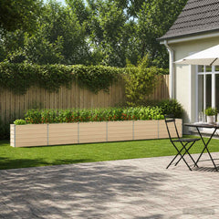 Raised Garden Bed 600 x 40 x 55 cm Galvanised Steel Ivory