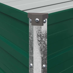 Raised Garden Bed 160 x 40 x 24 cm Galvanised Steel Green
