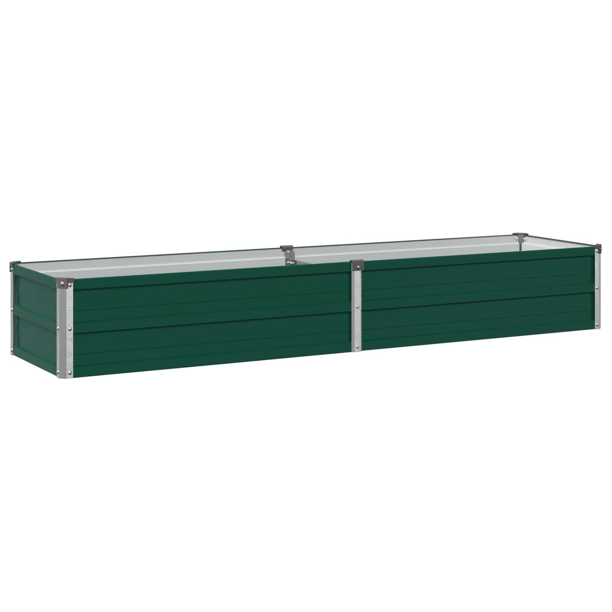 Raised Garden Bed 160 x 40 x 24 cm Galvanised Steel Green