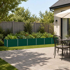 Raised Garden Bed 480 x 80 x 55 cm Galvanised Steel Green