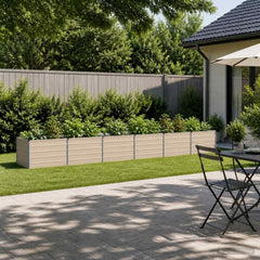 Raised Garden Bed 480 x 80 x 55 cm Galvanised Steel Ivory