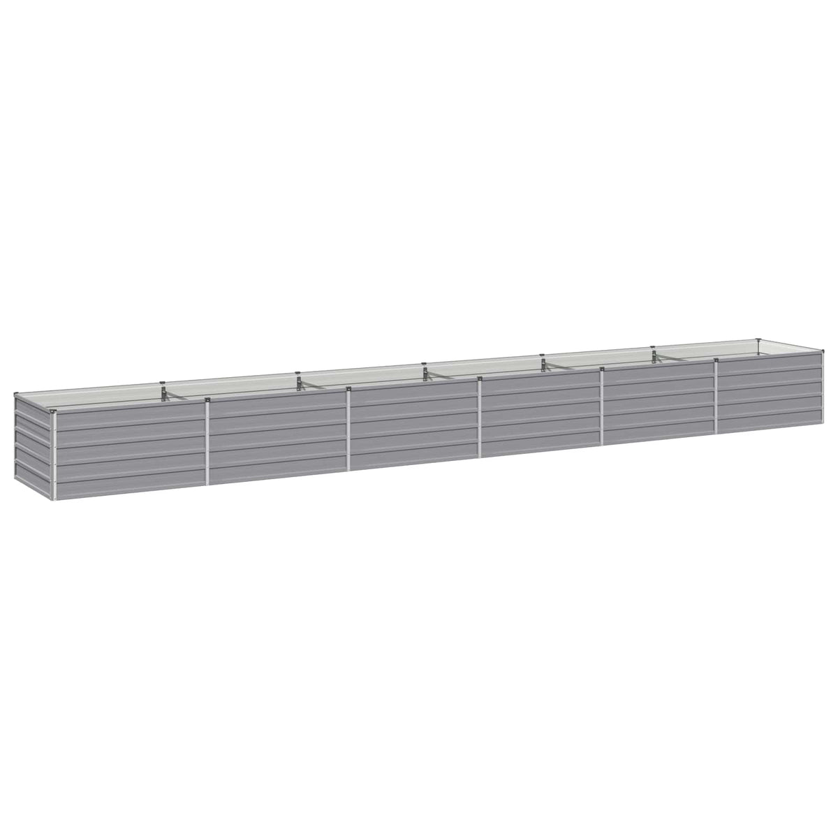 Raised Garden Bed 600 x 80 x 55 cm Galvanised Steel Grey