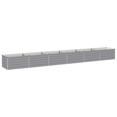 Raised Garden Bed 600 x 80 x 55 cm Galvanised Steel Grey