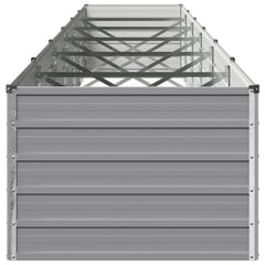 Raised Garden Bed 600 x 80 x 55 cm Galvanised Steel Grey
