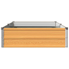 vidaXL Raised Garden Bed Wood Natural 160 x 80 x 24 cm Steel 4