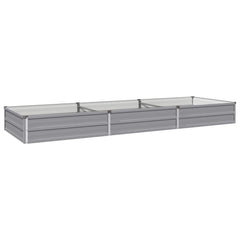 vidaXL Raised Garden Bed Grey 240 x 80 x 24 cm Galvanised Steel 2