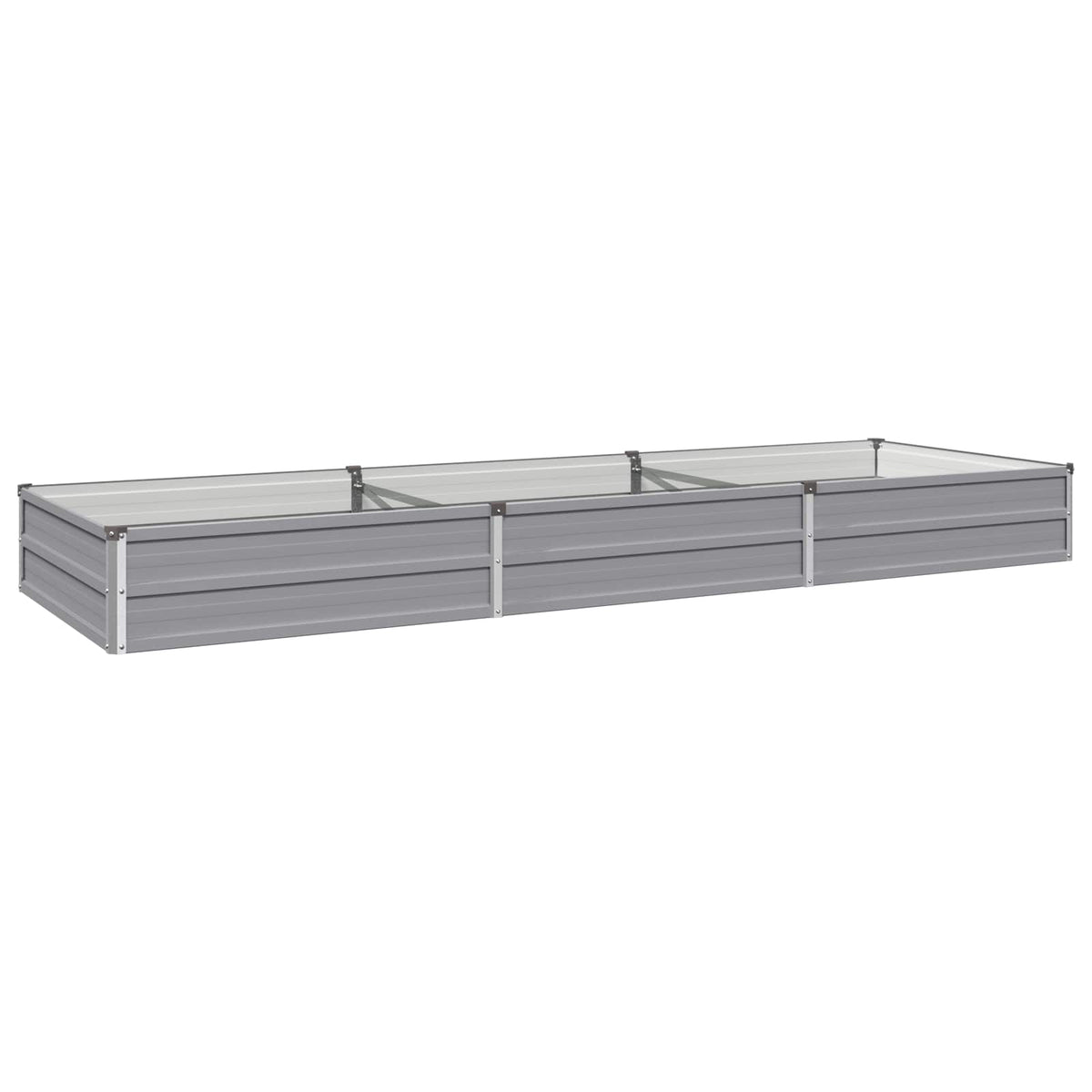 vidaXL Raised Garden Bed Grey 240 x 80 x 24 cm Galvanised Steel 2